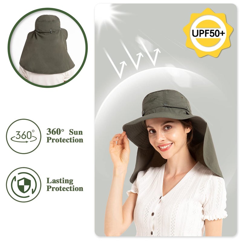 Palmyth Head Net Hat, Sun Hat Safari Hat Bucket Hat with Hidden Mesh Net - Image 3